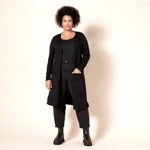 NWT Amazon Essentials Black Lightweight Longer Length Cardigan Sweater, Size 1X